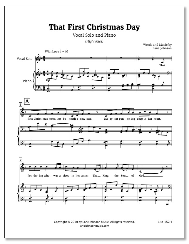 Lane Drive first_page 1ERbjIoxZ-N-W4X5TQ0buyqp8wU8-xye8: That First Christmas Day — Vocal Solo