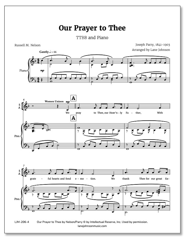 Lane Drive first_page 1prYSLVS-pDoXEg38CXWe2C2HkoXG-mbF: Our Prayer to Thee — TTBB