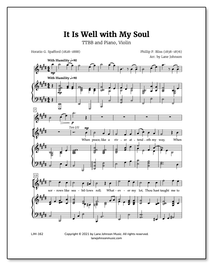Lane Drive first_page 13-du3VmWQX1-htgNGZjMMsWrdHOLG2AE: It Is Well with My Soul — TTBB