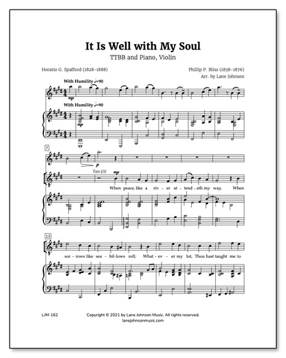 Lane Drive first_page 13-du3VmWQX1-htgNGZjMMsWrdHOLG2AE: It Is Well with My Soul — TTBB