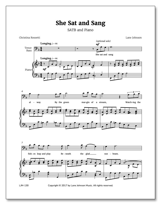 Lane Drive first_page 136O8Z1dTbugWPOU-r1JSZIBXgE7m-zoK: She Sat and Sang — SATB