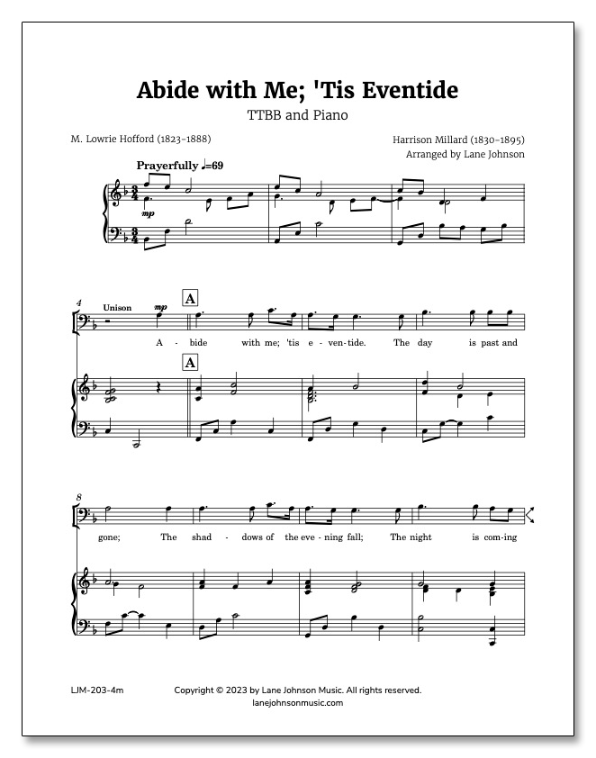 Lane Drive first_page 15fNMfYn9M6pFML4nHJ-8r_dvw9rXa45n: Abide with Me Tis Eventide — TTBB