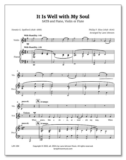 Lane Drive first_page 1B81ZaaQXAEr_hQPbu9q3Z-mhjm8JXPUr: It Is Well with My Soul — SATB