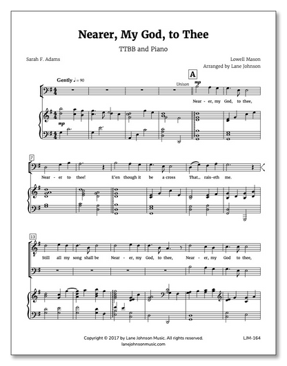 Lane Drive first_page 1DQlq7zeviTchoXVKy3xfdd43xDGtTXWg: Nearer My God to Thee — TTBB