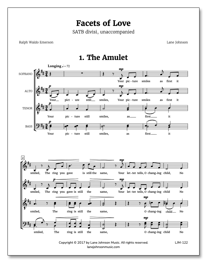 Lane Drive first_page 1NOeZk6hmVU81mjIUeOlaZWvmtItAFGHV: Facets of Love — SATB divisi