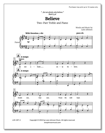 Lane Drive first_page 1O5sJC3u2w2ys88aKCnvnNaPeXSGEYNLQ: Believe — Two-Part