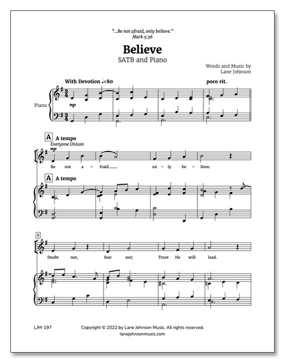 Lane Drive first_page 1QgGTnHgXxdv5uy_czj54Ak_8ePDCCFyI: Believe — SATB