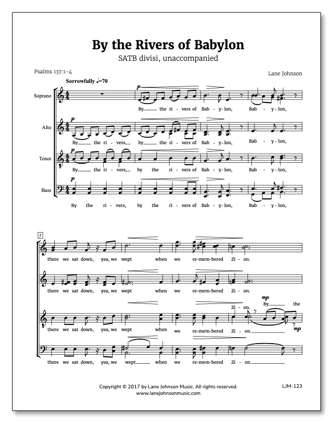 Lane Drive first_page 1RbpauhgYeGMQ91FQgaL6OL9LVeE4gp1F: By the Rivers of Babylon — SATB divisi