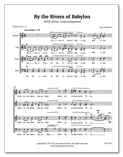 Lane Drive first_page 1RbpauhgYeGMQ91FQgaL6OL9LVeE4gp1F: By the Rivers of Babylon — SATB divisi