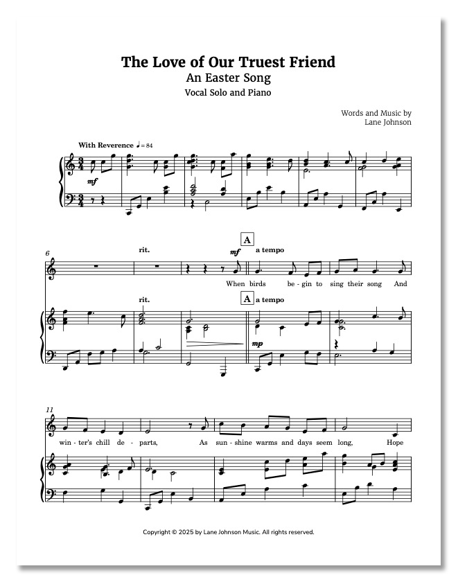 Lane Drive first_page 1ZS6d32OV5h65acYfujV6gcUbFGjFlkhj: The Love of Our Truest Friend — Vocal Solo