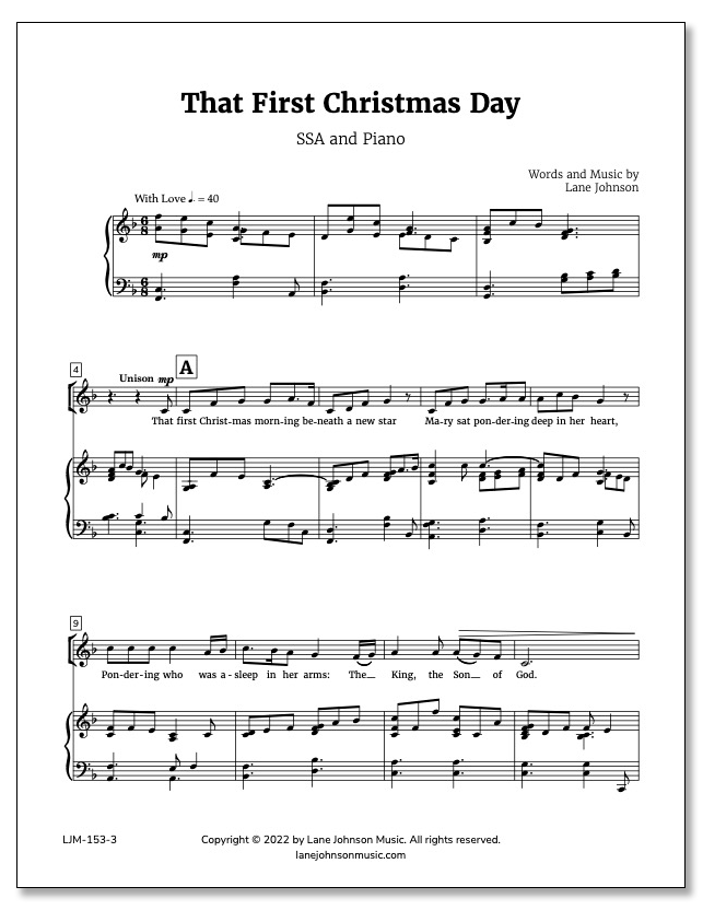 Lane Drive first_page 1a1razECC1anKZvCoBLpVZ8l1Vng2s2bh: That First Christmas Day — SSA
