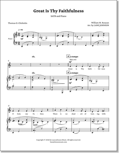 Lane Drive first_page 1h3CeiE9nprtvfsJGXArKfRp9wnYfUV0E: Great Is Thy Faithfulness — SATB