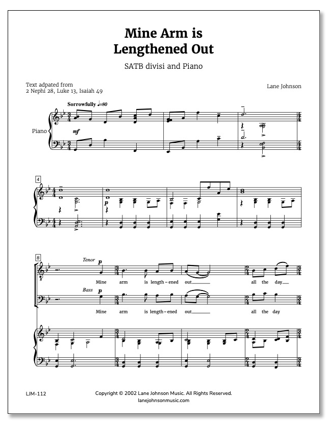 Lane Drive first_page 1k1HZvzLf0y3d7ge9i_PxXZoLj-W8UfFT: Mine Arm is Lengthened Out — SATB divisi