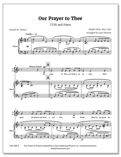 Lane Drive first_page 1prYSLVS-pDoXEg38CXWe2C2HkoXG-mbF: Our Prayer to Thee — TTBB