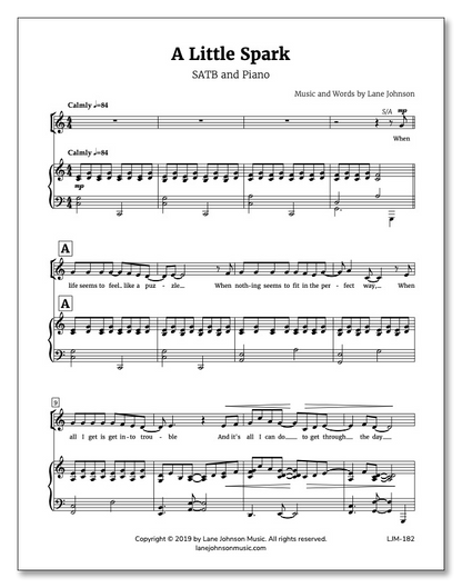 Lane Drive first_page 1vNAhYlXUF9Qdbgh20FQxZ8nZ9D-dlhc0: A Little Spark — SATB
