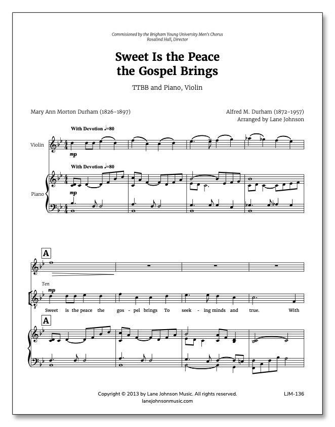 Lane Drive first_page 1wWBZ9HhJj-5TIcd2nJbQTZ3jF-RYop-0: Sweet is the Peace the Gospel Brings — TTBB