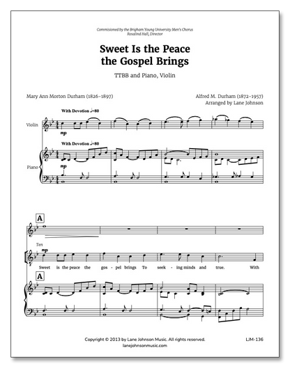 Lane Drive first_page 1wWBZ9HhJj-5TIcd2nJbQTZ3jF-RYop-0: Sweet is the Peace the Gospel Brings — TTBB