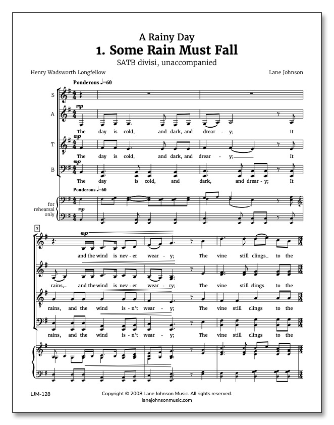 Lane Drive first_page 1xKu0NCt0gncFeYEqFUSs3z8rHKxiZWRq: Some Rain Must Fall — SATB divisi