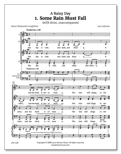 Lane Drive first_page 1xKu0NCt0gncFeYEqFUSs3z8rHKxiZWRq: Some Rain Must Fall — SATB divisi