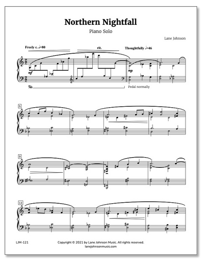 Lane Drive first_page 1yXV7ADLmKINVhvLBdsyfPdqU6VioWlxr: Northern Nightfall — Piano Solo